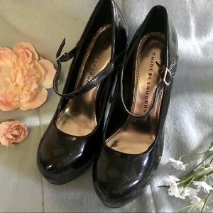 Chinese Laundry Black Platform Patent Mary Janes